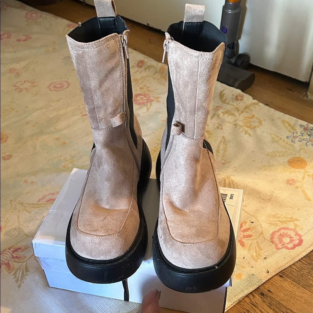 ASOS Tan and Black Ankle Boots
